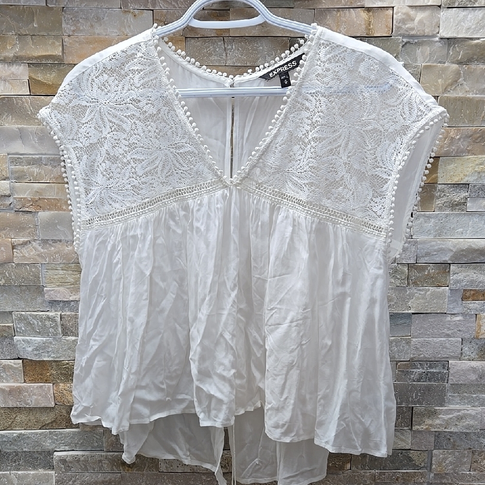 Express White Lace Women's Top